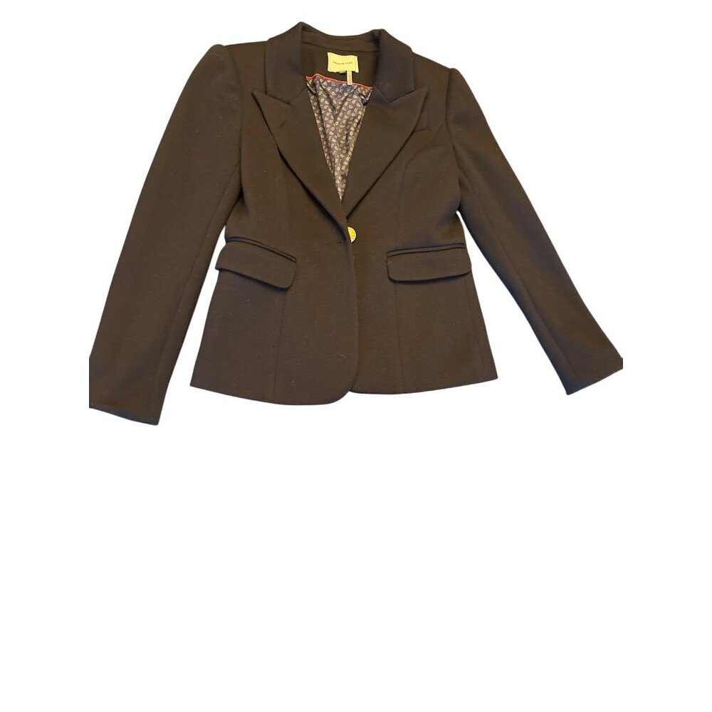 Court & Rowe Womens Navy Blazer With Decorative Lining & Gold Button Details Siz